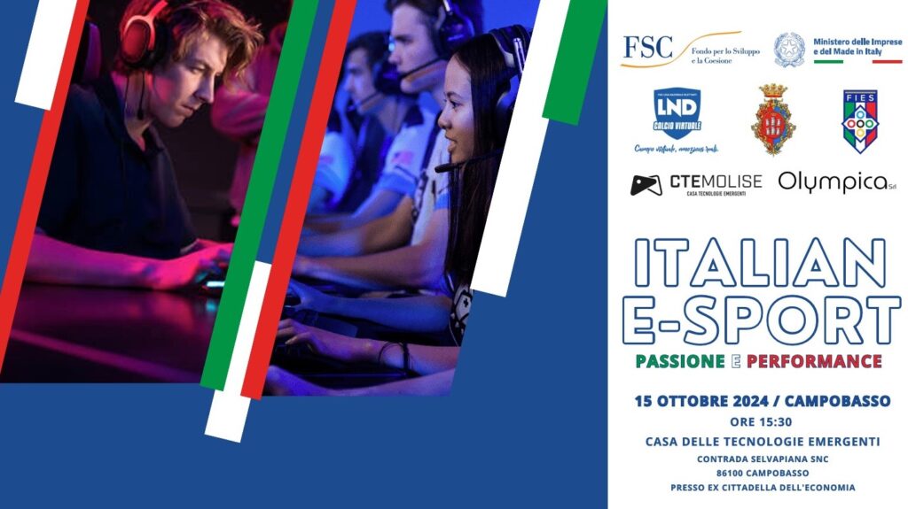 Campobasso per MolisEsports 2024 presso la Casa delle Tecnologie Emergenti in Contrada Selvapiana, nell'ex Cittadella dell'Economia. L'evento si propone di avvicinare al mondo degli Esports il pubblico locale