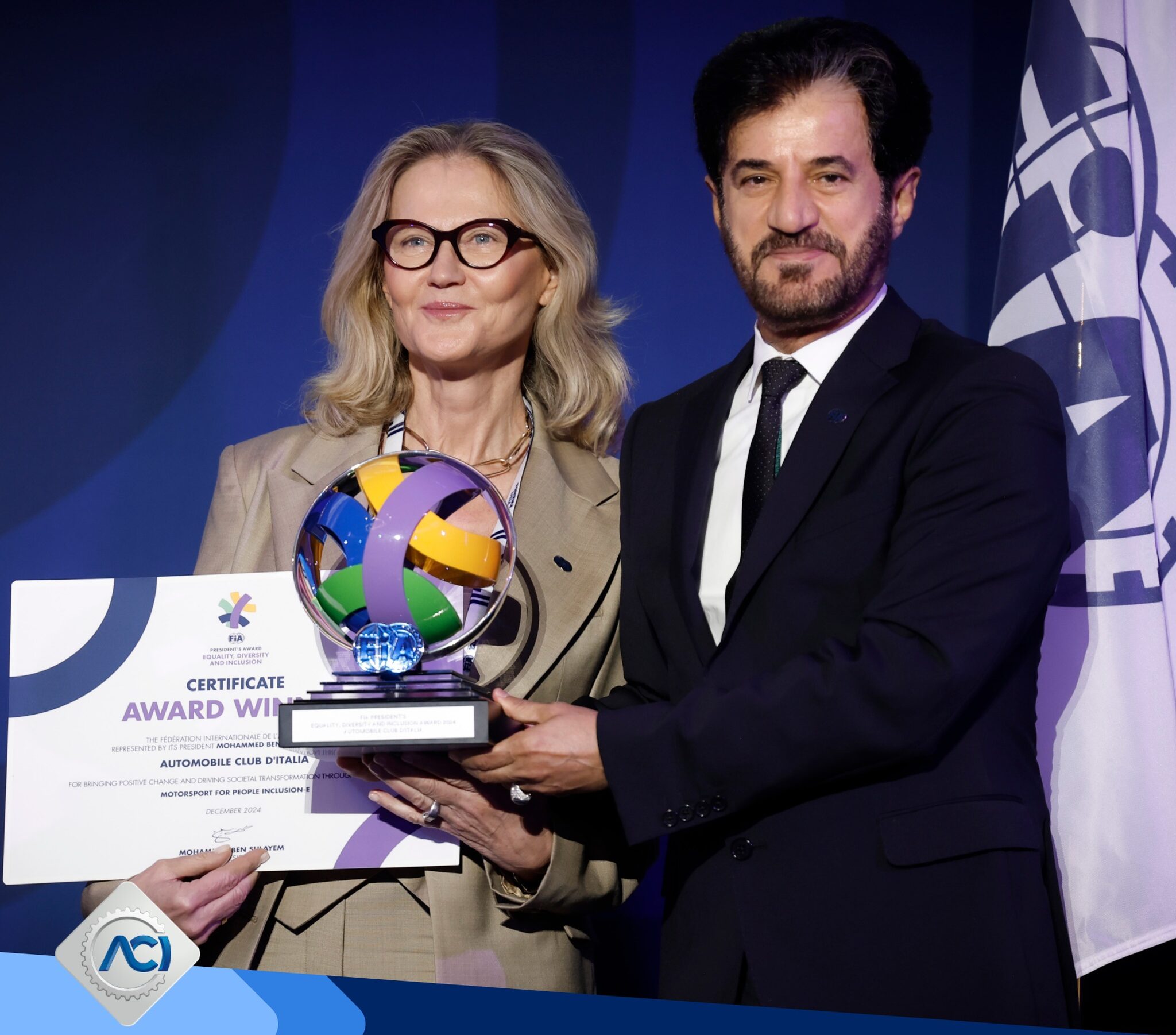 ACI premiata con il 2024 FIA President’s Equality, Diversity and Inclusion (EDI) Award per il progetto “Motorsport For People: INCLUSION-E”